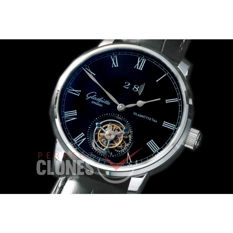 0 GLT10002 Senator Big Date Tourbillon SS/LE Black Fly Man Tourbillon 