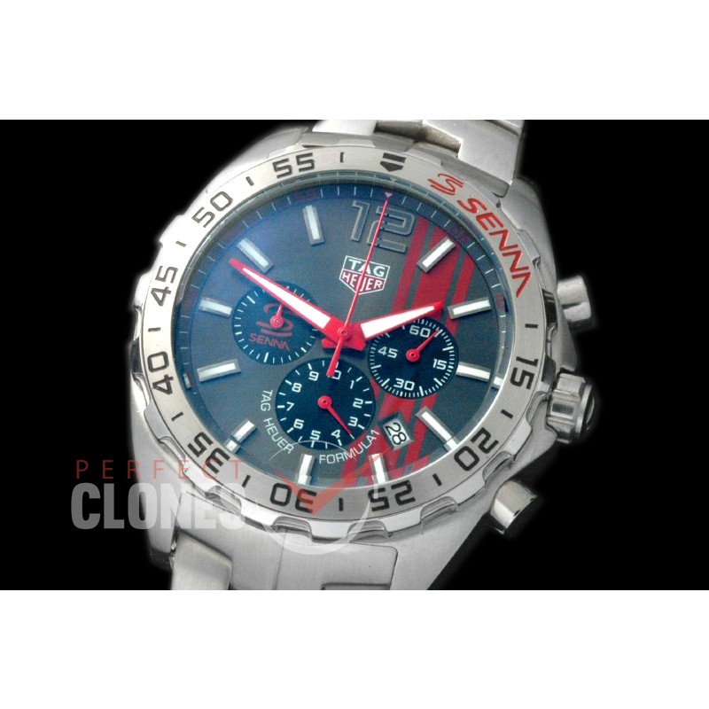 0 TGF1-00012S Formula 1 Aryton Senna Special Ed Chronograph SS/SS Grey OS 10 Qtz