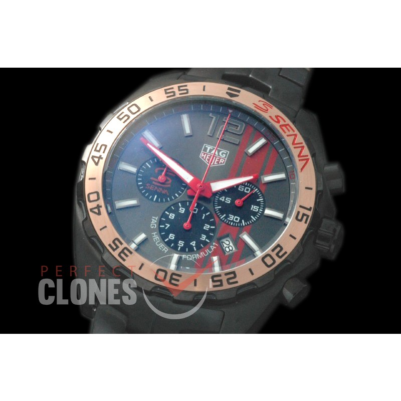 0 TGF1-00022S Formula 1 Aryton Senna Special Ed Chronograph PVD/PVD Grey OS 10 Qtz