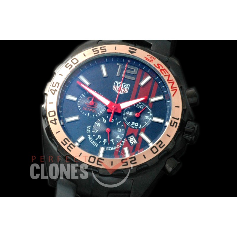 0 TGF1-00023S Formula 1 Aryton Senna Special Ed Chronograph PVD/PVD Blue OS 10 Qtz