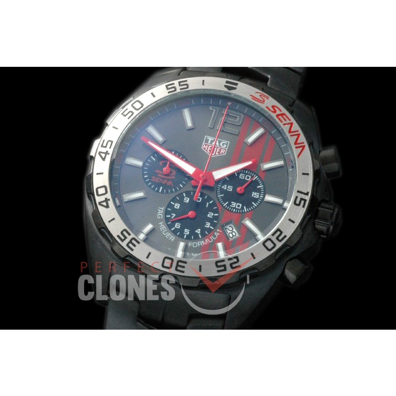 0 TGF1-00017S Formula 1 Aryton Senna Special Ed Chronograph PVD/PVD Grey OS 10 Qtz