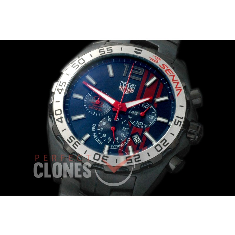 0 TGF1-00018S Formula 1 Aryton Senna Special Ed Chronograph PVD/PVD Blue OS 10 Qtz