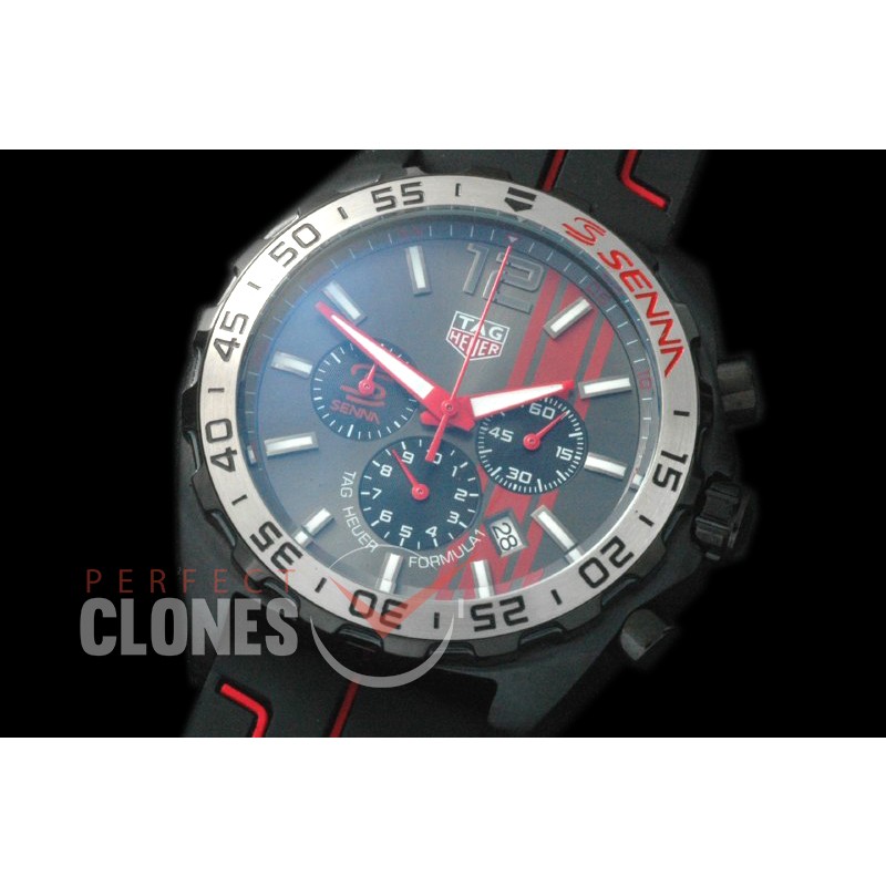 0 TGF1-00017R Formula 1 Aryton Senna Special Ed Chronograph PVD/RU Grey OS 10 Qtz