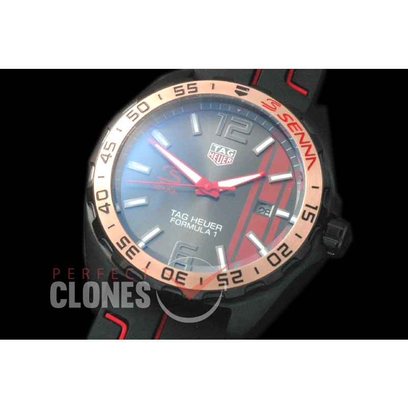 0 TGF1-00042R Formula 1 Aryton Senna Special Ed PVD/RU Grey OS 20 Qtz