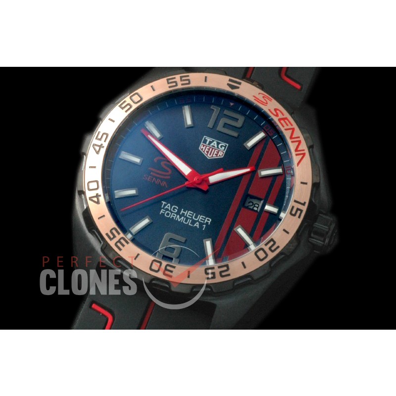 0 TGF1-00043R Formula 1 Aryton Senna Special Ed PVD/RU Blue OS 20 Qtz