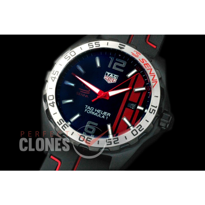 0 TGF1-00036R Formula 1 Aryton Senna Special Ed PVD/RU Black OS 20 Qtz