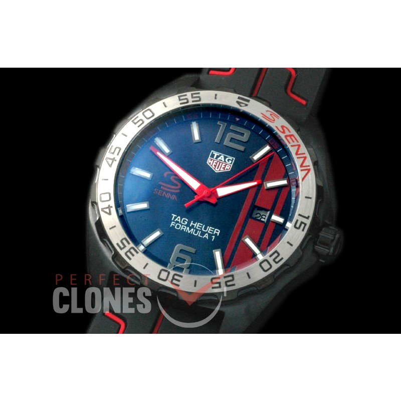 0 TGF1-00038R Formula 1 Aryton Senna Special Ed PVD/RU Blue OS 20 Qtz