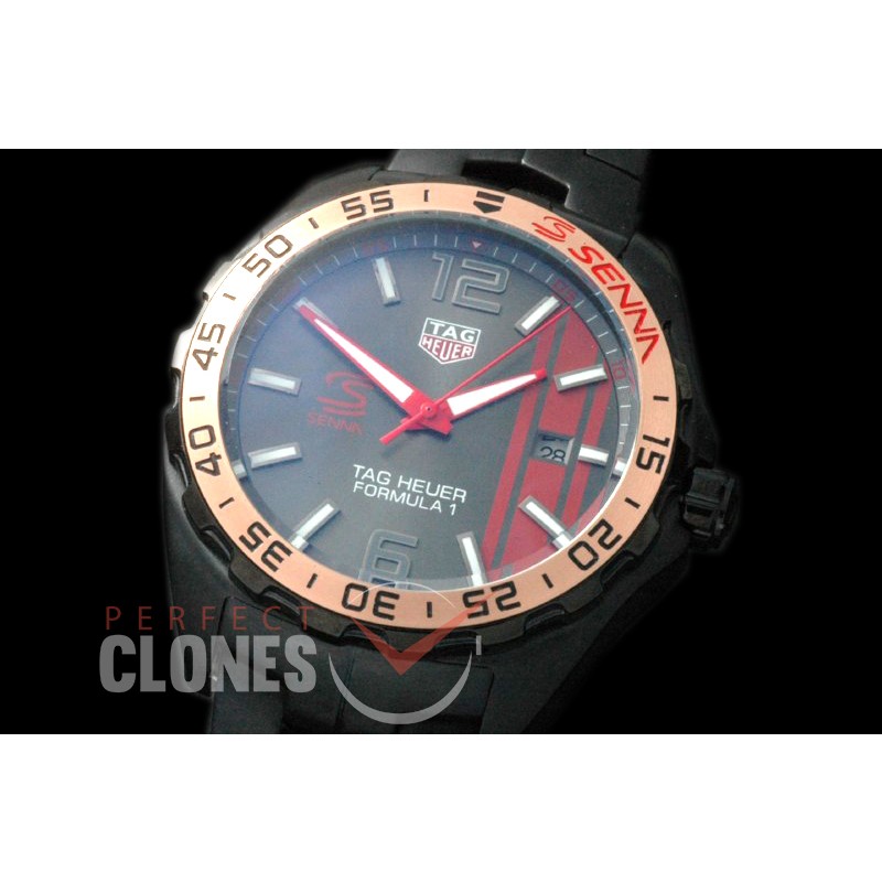 0 TGF1-00042S Formula 1 Aryton Senna Special Ed PVD/PVD Grey OS 20 Qtz