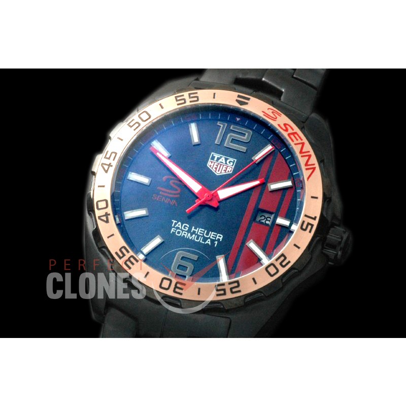 0 TGF1-00043S Formula 1 Aryton Senna Special Ed PVD/PVD Blue OS 20 Qtz