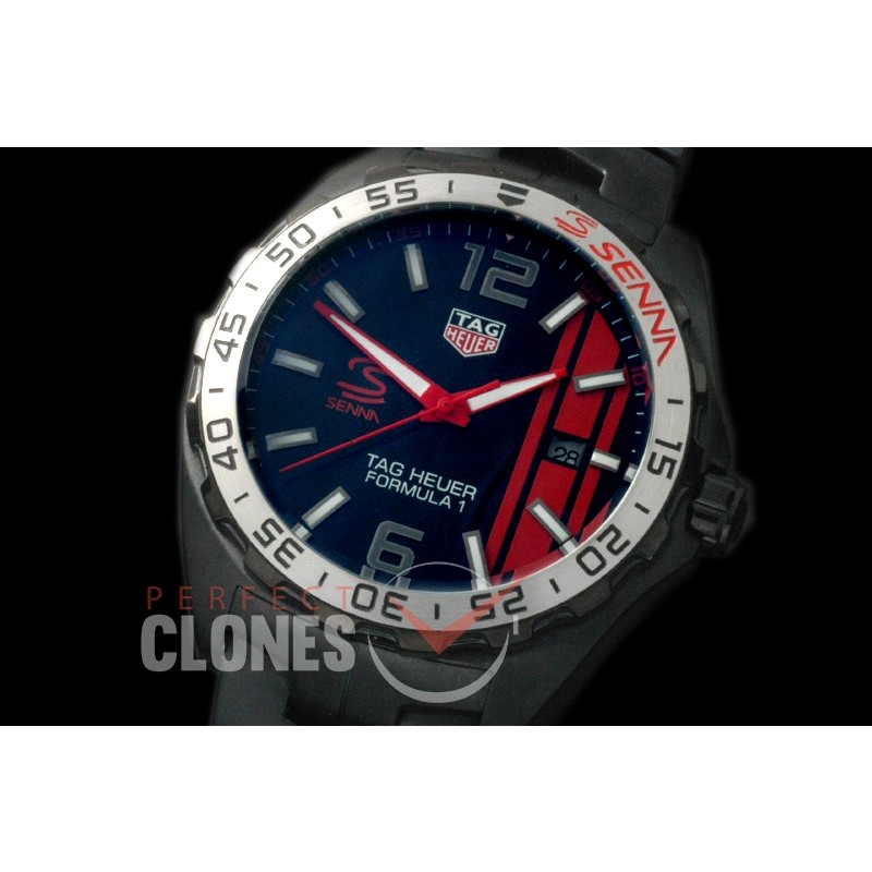 0 TGF1-00036S Formula 1 Aryton Senna Special Ed PVD/PVD Black OS 20 Qtz