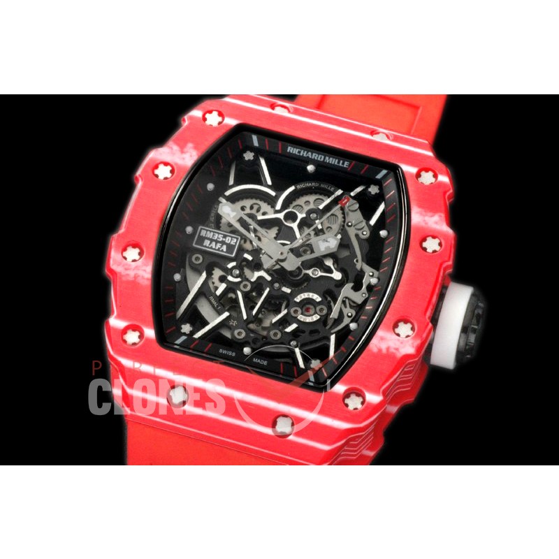 RM035-02-111 Rafal Nadal Tourbilon Red NTPT/RU Skeleton Customized Movt
