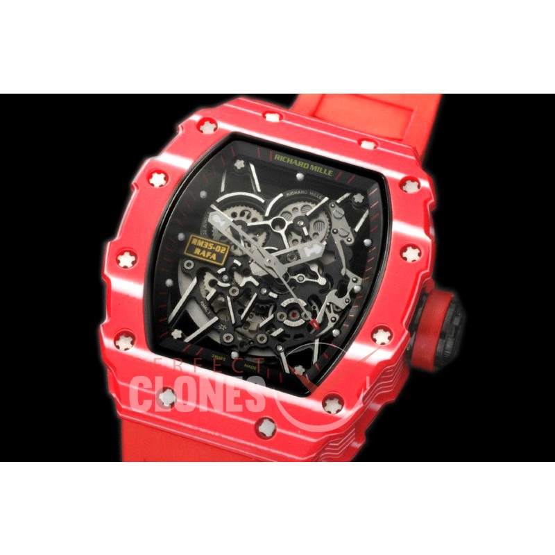 RM035-02-112 Rafal Nadal Tourbilon Red NTPT/RU Skeleton Customized Movt