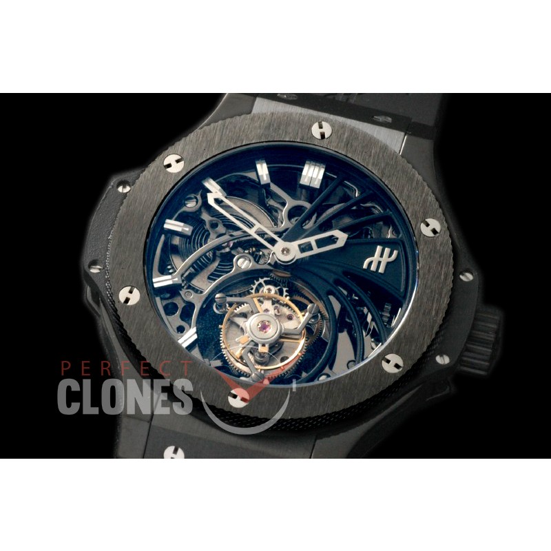 HBT10012 Big Bang Tourbillon CER/RU Black Skeleton Flying Tourbillon 
