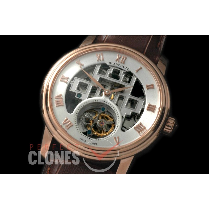 0 0 BP-VIL-116 Villeret Tourbillon RG/LE Skeleton/Silver Flying Man Tourbillon 