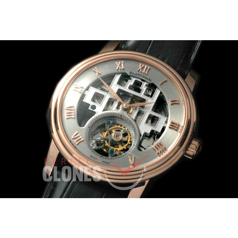 0 0 BP-VIL-117 Villeret Tourbillon RG/LE Skeleton/Grey Flying Man Tourbillon 