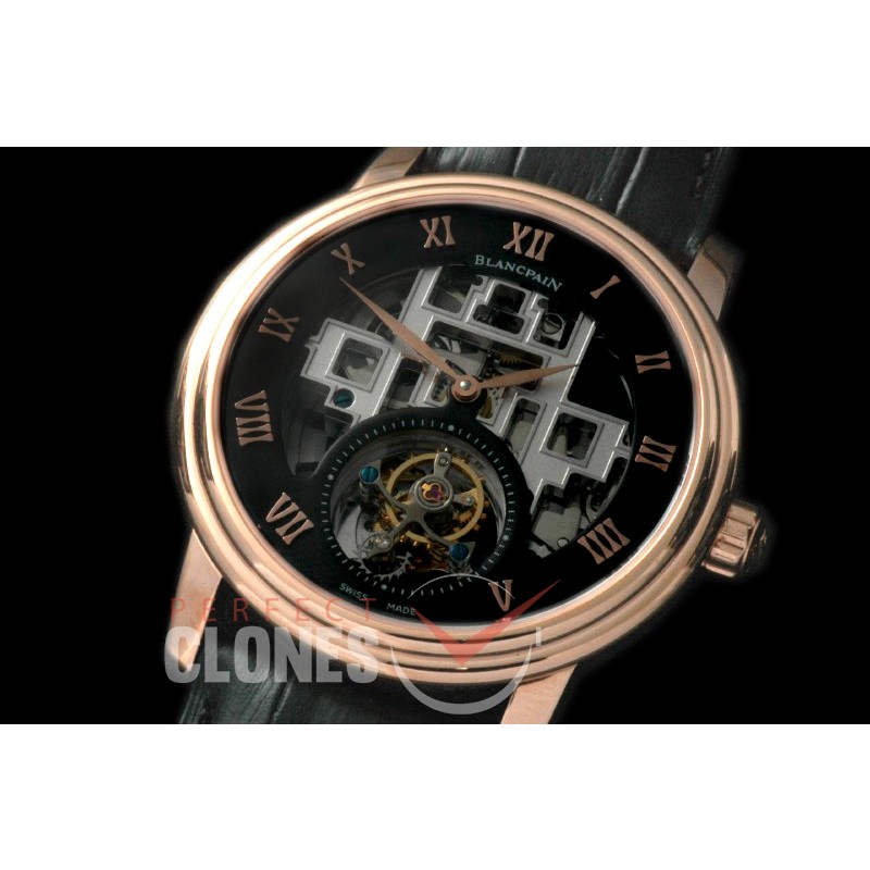0 0 BP-VIL-118 Villeret Tourbillon RG/LE Skeleton/Black Flying Man Tourbillon 