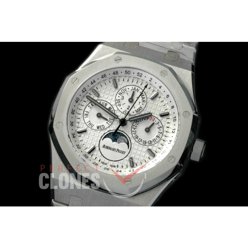 AP26574-001 Royal Oak 26574 Perpetual Calender SS/SS White Miyota 9100 Calender 
