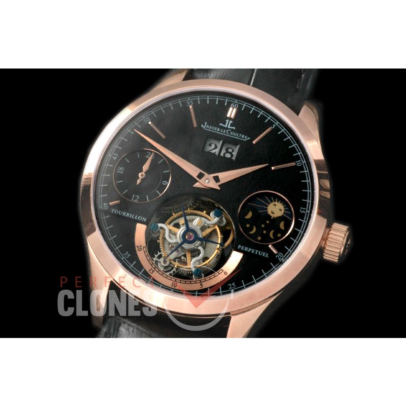0 JL00717 Master Tourbillon with Big Date/Day Phase RG/LE Black Flying Tourbillon H/W 