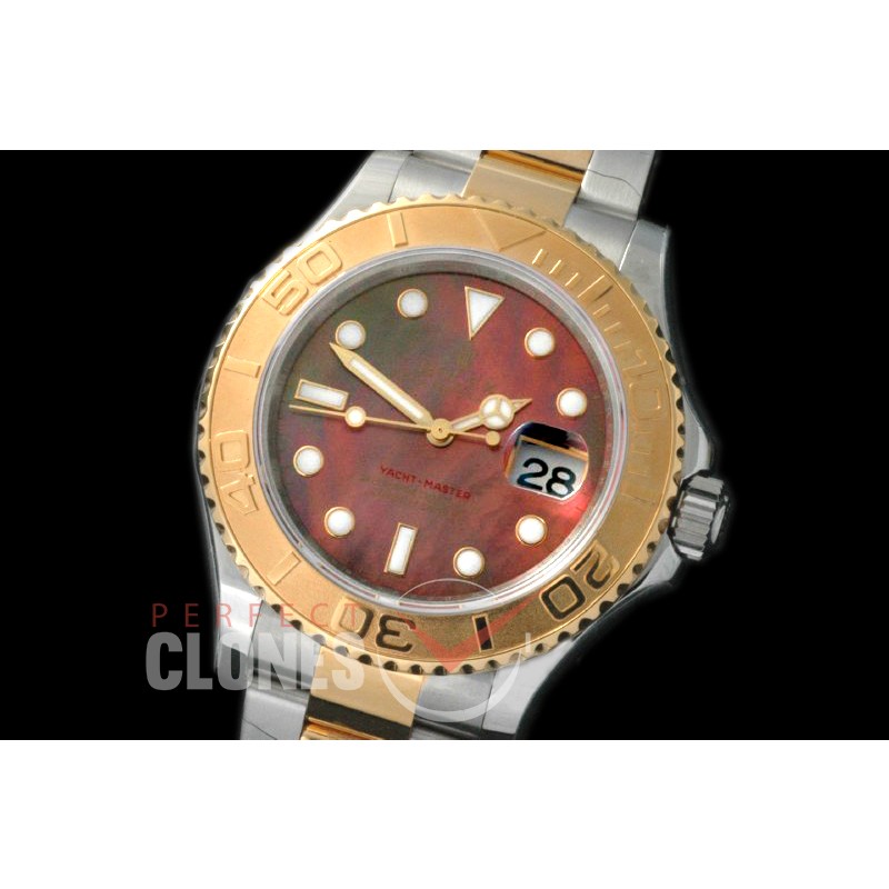 RLYM-18K-008 YM Men Champagne/Steel MOP Red SA 3135