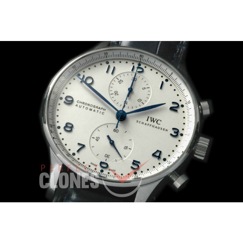 IWPG00032 V6F 3714 Portugese Chrono SS/LE White/Blue A-7750