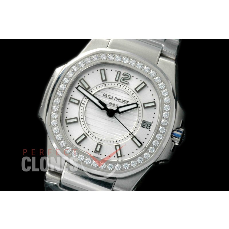 0 PPNTL-011D Nautilus Ladies 7011 SS/SS White Swiss Quartz 