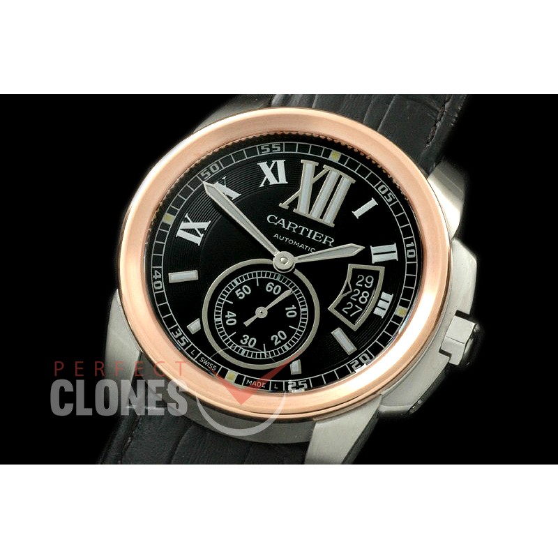 CARCC00027L Calibre de Cartier SS/RG/LE Black Miyota 8205