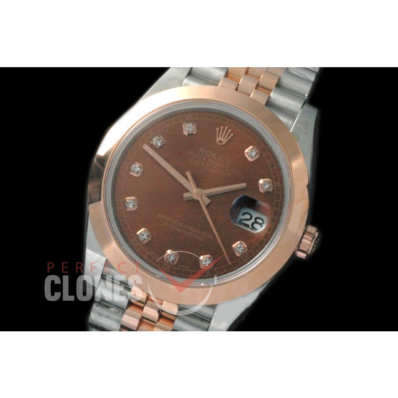 0 0 RL41DJ-18K-726 126301 Smooth Bezel Jubilee Brown Diam TT Swiss 2836