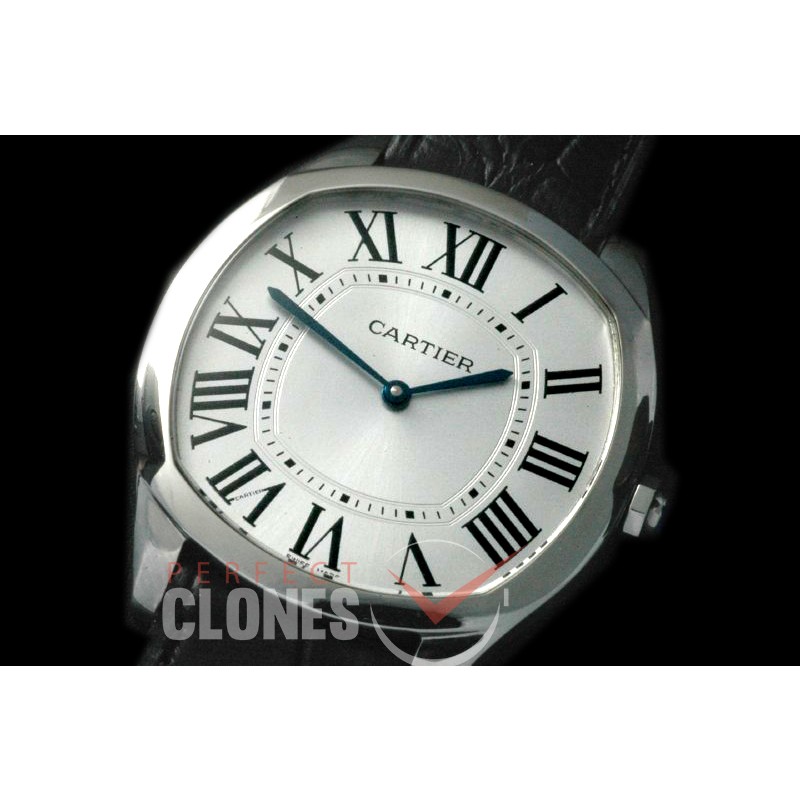 CARDR-0101 Drive de Cartier Extra Flat SS/LE White Asian Handwind 17J