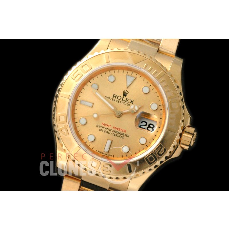 RLYM-18K-105S Yachtmaster Men 116628 FG Gold SA 3135 
