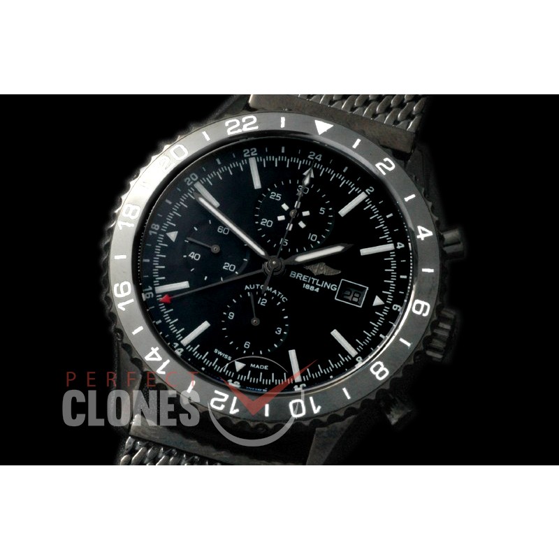 BLCLN-106M Chronoliner Chronograph GMT PVD/ME Black A-7750