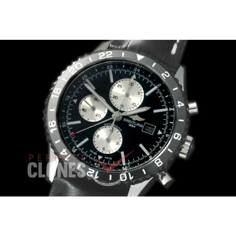 BLCLN-101L Chronoliner Chronograph GMT SS/LE Black A-7750