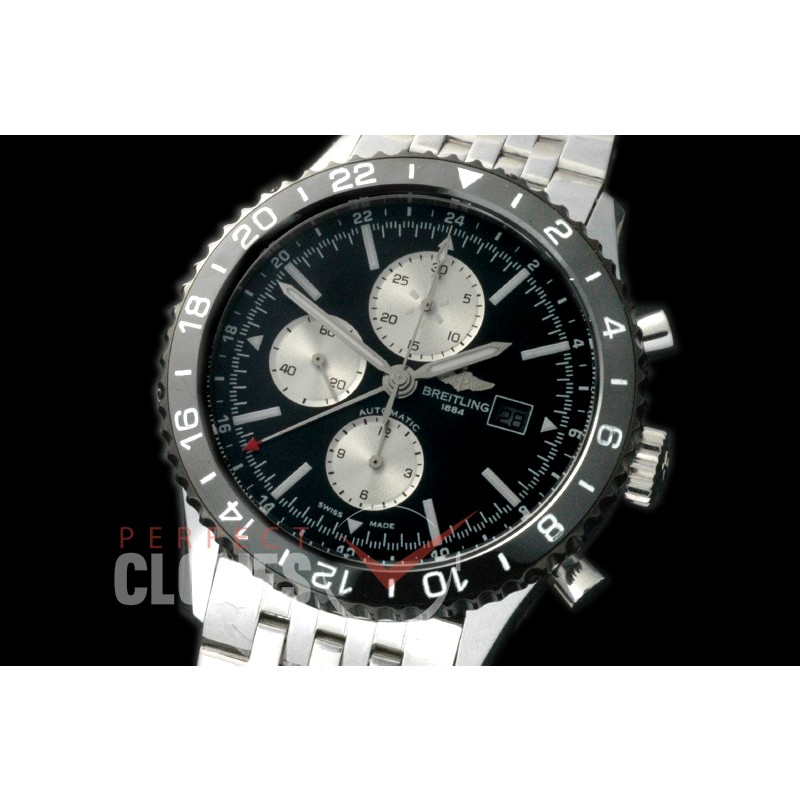 BLCLN-101S Chronoliner Chronograph GMT SS/SS Black A-7750