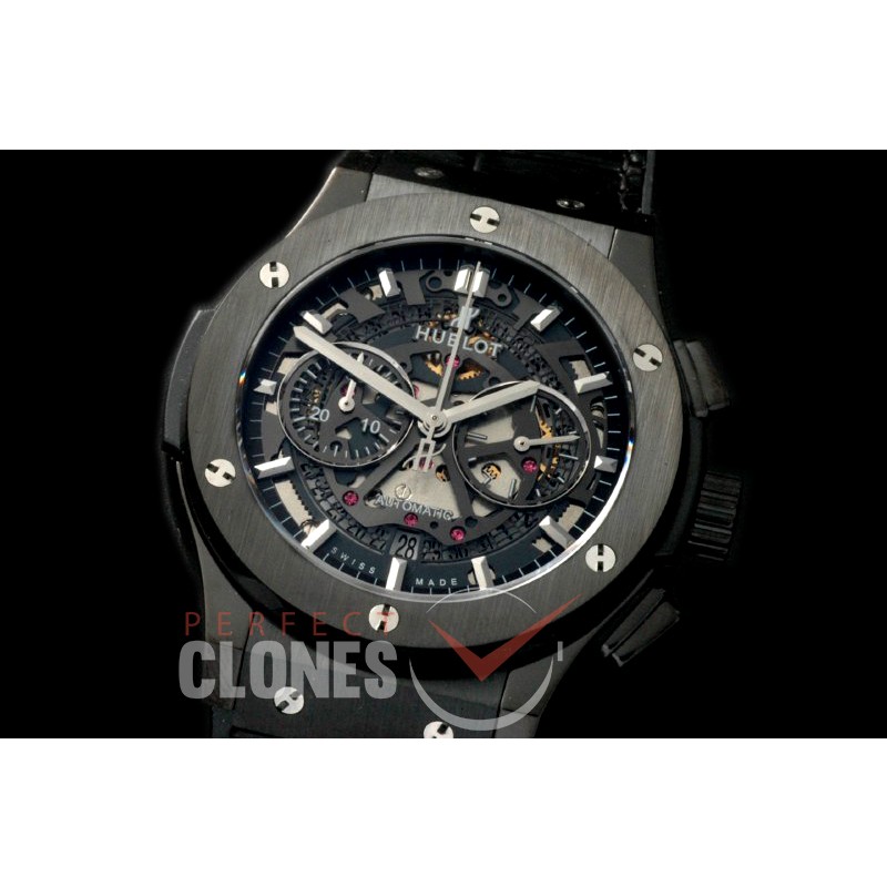 HAF10003 Aero Fusion Chronograph PVD/LE Black Skeletonized A-7750 