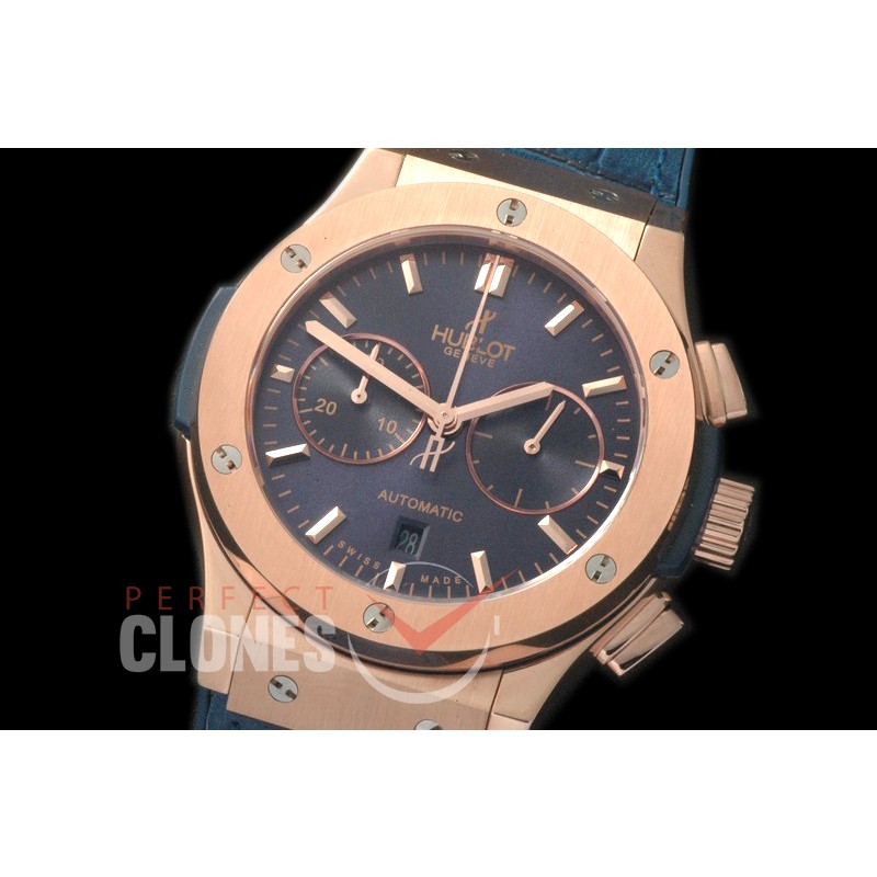 HBFSC00208 Classic Fusion Chronograph RG/LE Blue A-7750 