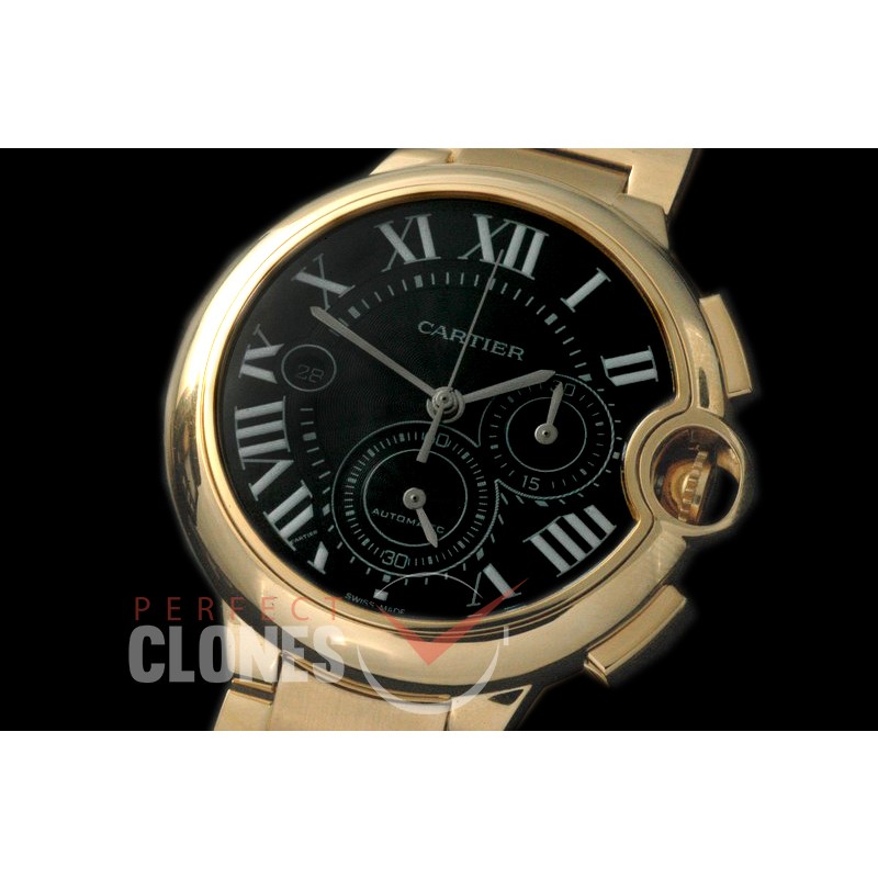 CARBA-C-122S Ballon de Cartier Chrono YG/YG Black A-7750
