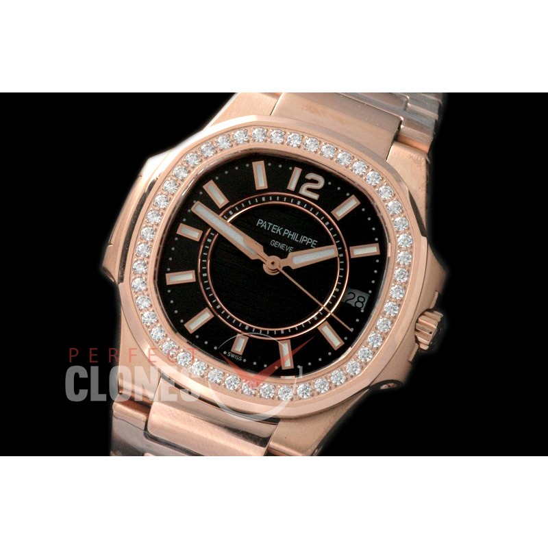 0 PPNTL-022D Nautilus Ladies 7011 RG/RG Black Swiss Quartz 