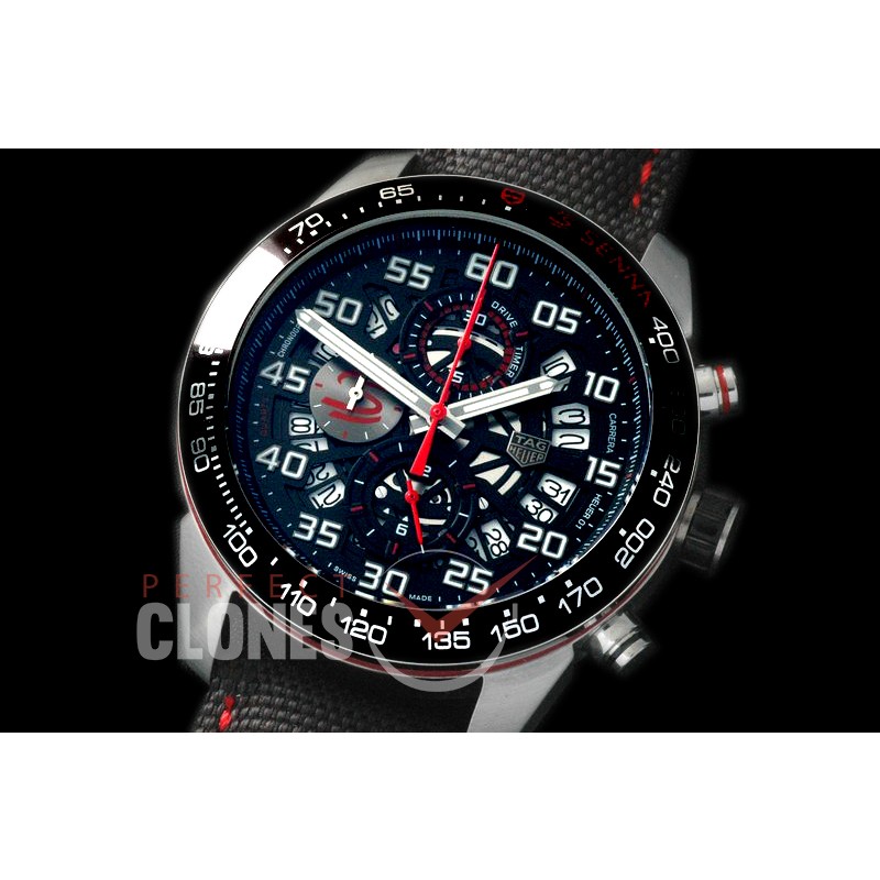 TGCH1-101 Carrera Heuer-01 Racing Aryton Senna Limited Ed SS/NY Black 