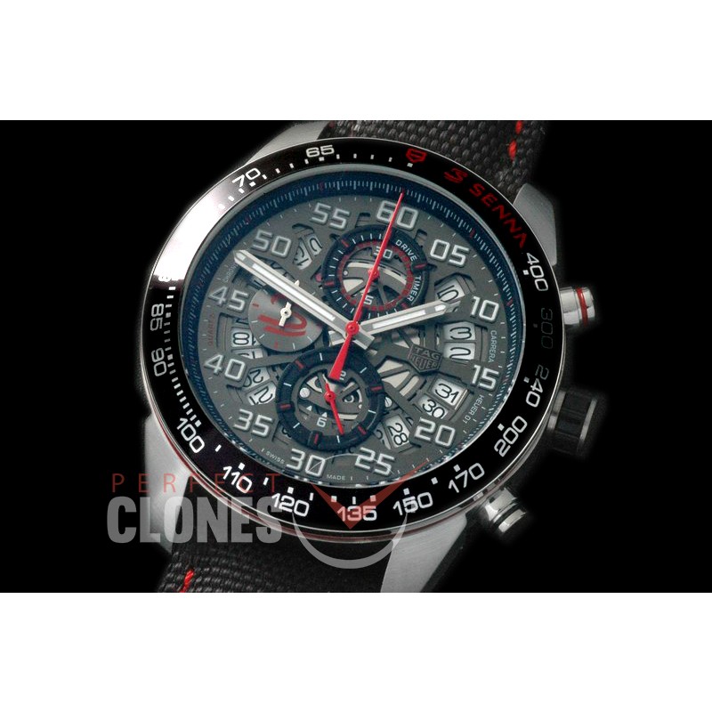 TGCH1-102 Carrera Heuer-01 Racing Aryton Senna Limited Ed SS/NY Grey 