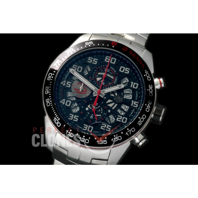 TGCH1-101S Carrera Heuer-01 Racing Aryton Senna Limited Ed SS/SS Black 