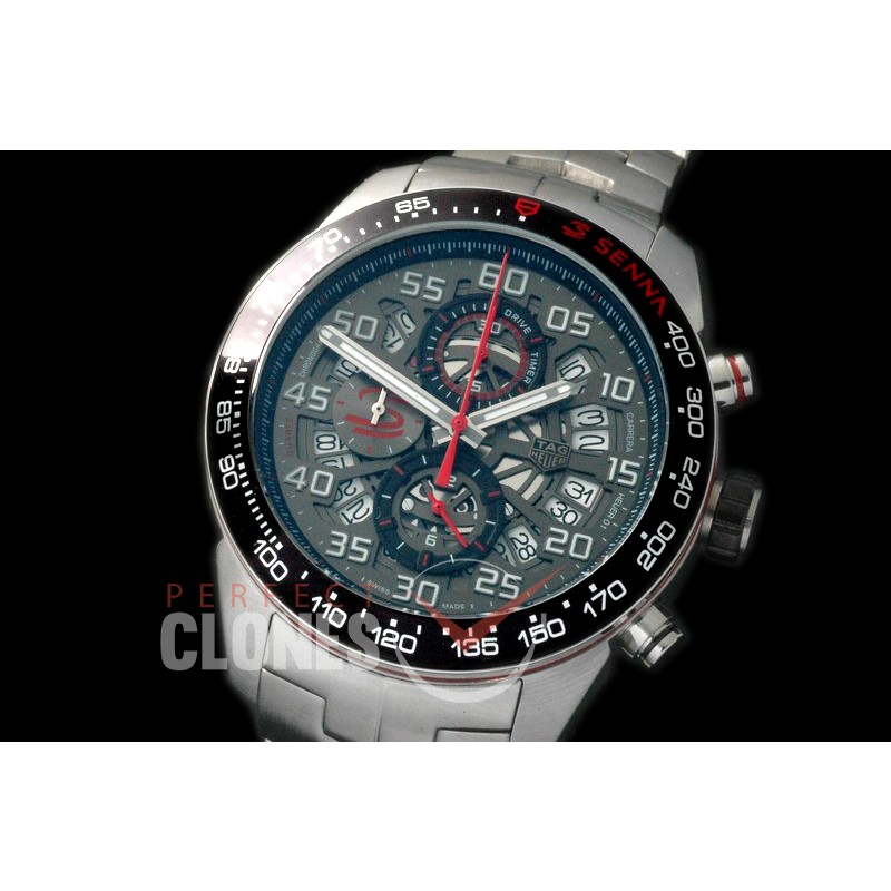 TGCH1-102S Carrera Heuer-01 Racing Aryton Senna Limited Ed SS/SS Grey