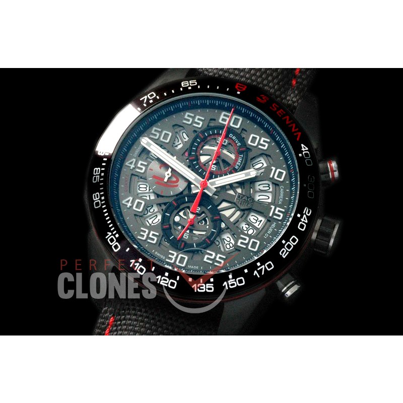 TGCH1-107 Carrera Heuer-01 Racing Aryton Senna Limited Ed PVD/NY Grey