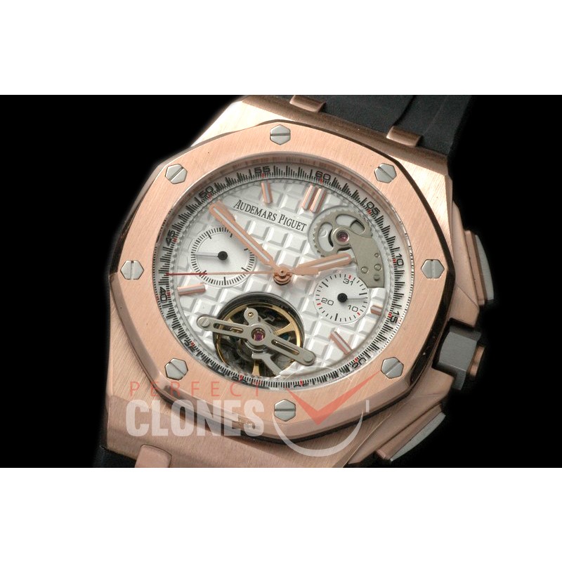 APT20011 Royal Oak Offshore Tourbillon Chronograph RG/RU White A-2813 