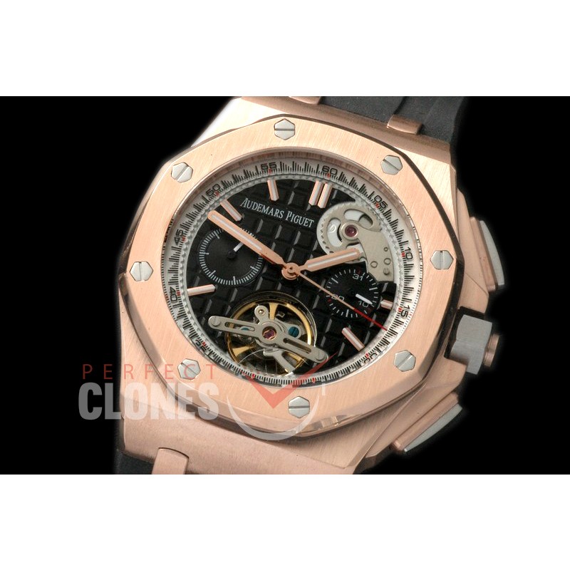 APT20012 Royal Oak Offshore Tourbillon Chronograph RG/RU Black A-2813 