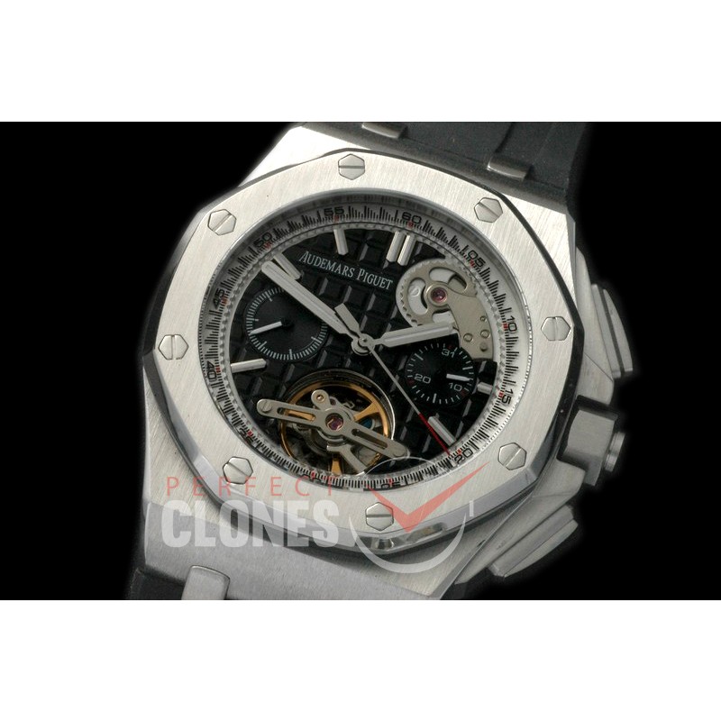 APT20002 Royal Oak Offshore Tourbillon Chronograph SS/RU Black A-2813 