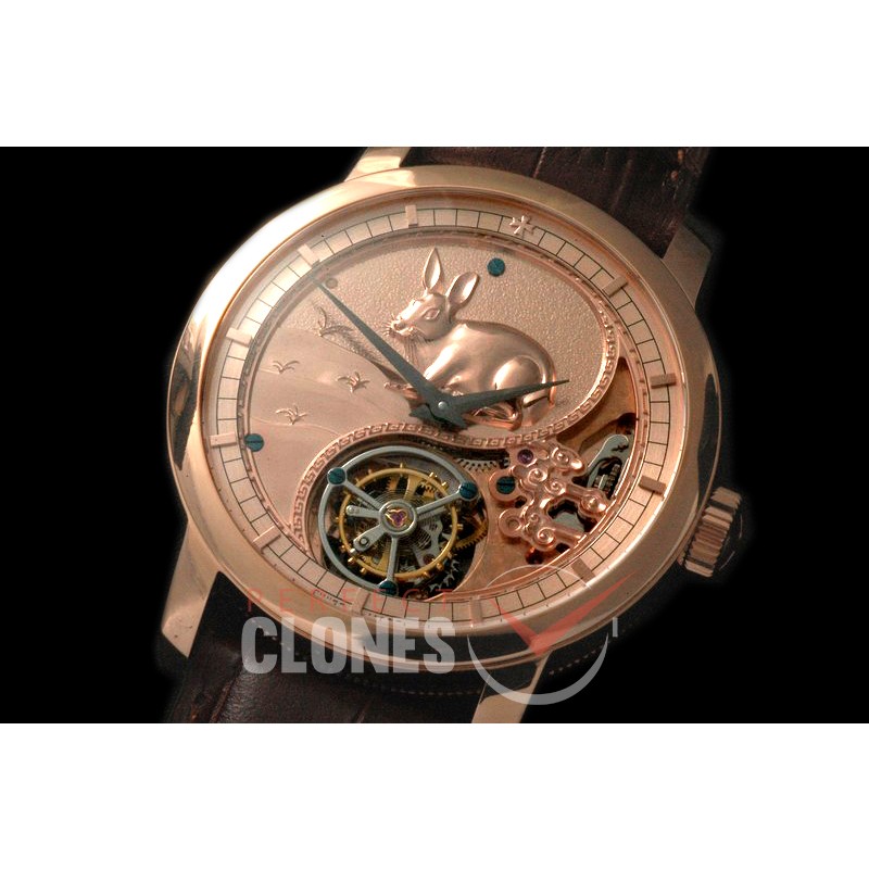 0 VCZ-104 Legend of the Chinese Zodiac - Year of the Rabbit Tourbillon RG/LE Flying Man Tourbillon 