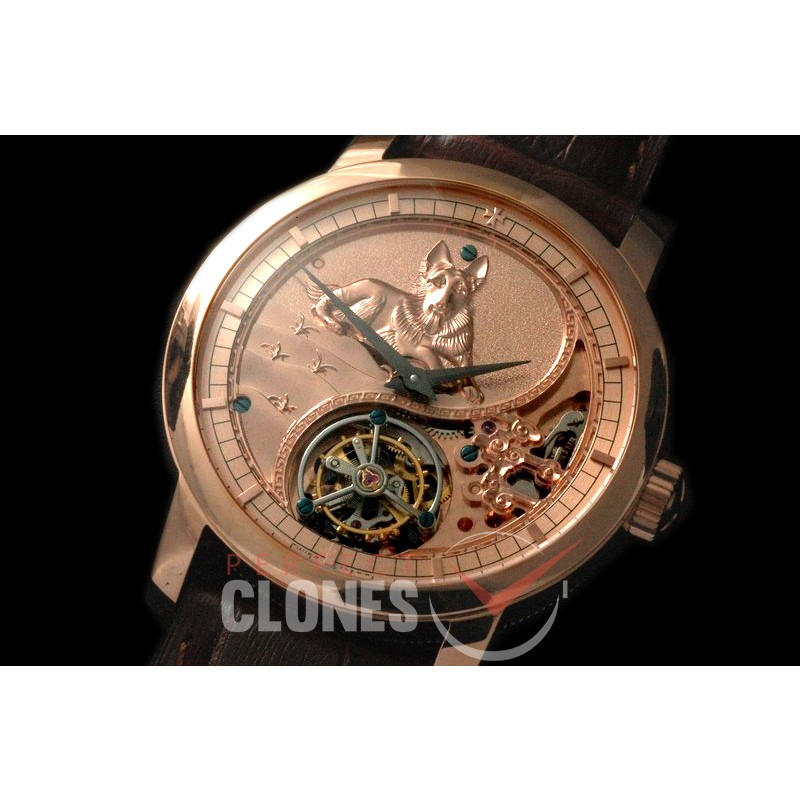 0 VCZ-111 Legend of the Chinese Zodiac - Year of the Dog Tourbillon RG/LE Flying Man Tourbillon 