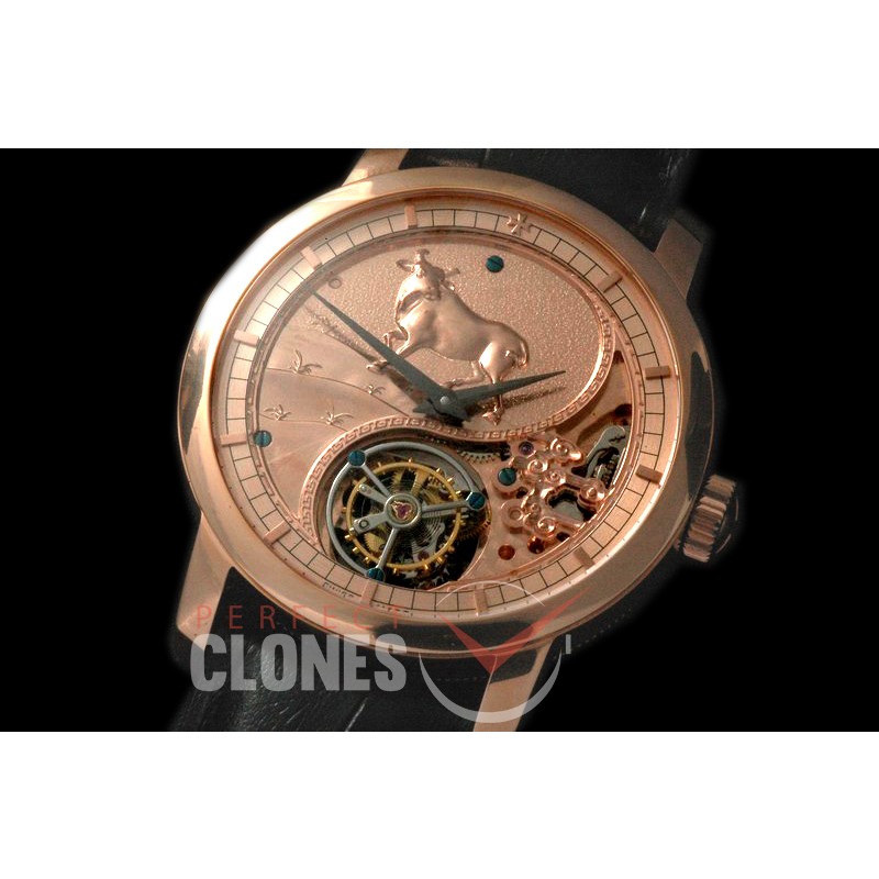 0 VCZ-102 Legend of the Chinese Zodiac - Year of the Ox Tourbillon RG/LE Flying Man Tourbillon 