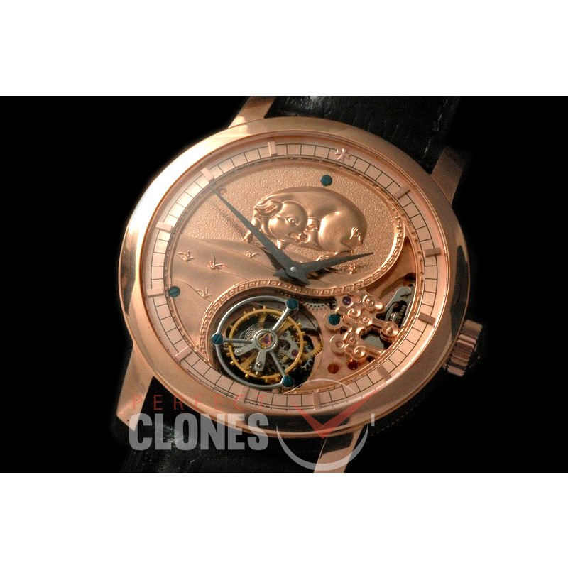 0 VCZ-112 Legend of the Chinese Zodiac - Year of the Pig Tourbillon RG/LE Flying Man Tourbillon 