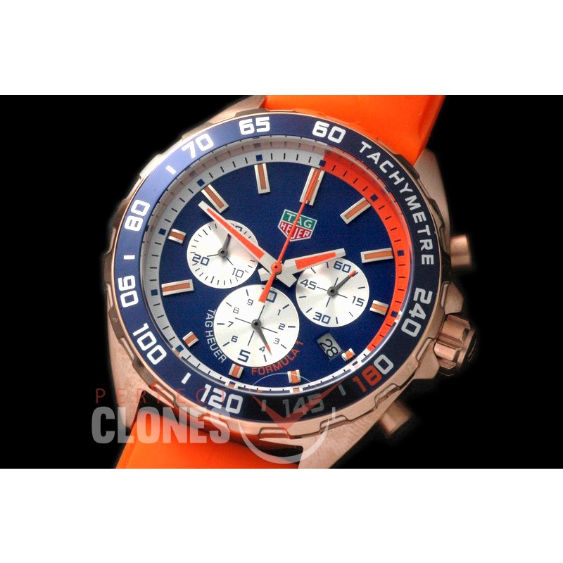 0 TGF1-00078OR Formula 1 Team Redbull Special Ed Chronograph RG/RU Blue/Orange OS 10 Qtz
