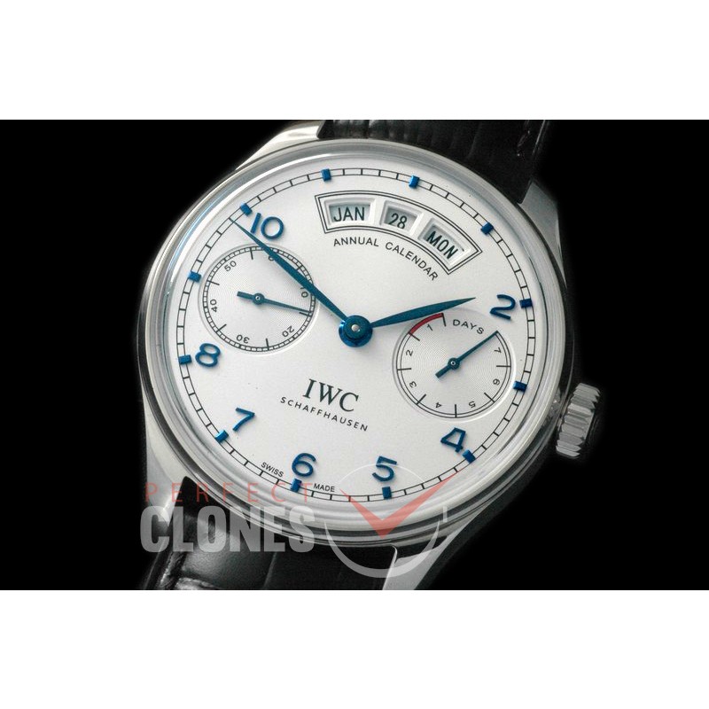 0 0 IWP7D00055 V2 Portugese 7 Days Annual Calender 5035 SS/LE White A-52850